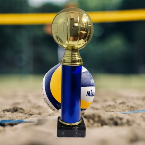 eberin · XL Beach-Volleyball Pokal · Beachcamp Trophäe · Volleyball Wanderpokal · XL Volleyball Spieler Preis · Beachvolleyball Pokal mit Wunschtext · 29 cm